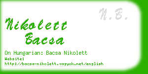 nikolett bacsa business card